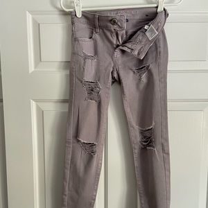 American Eagle deep lavender jeggings size 0 SHORT